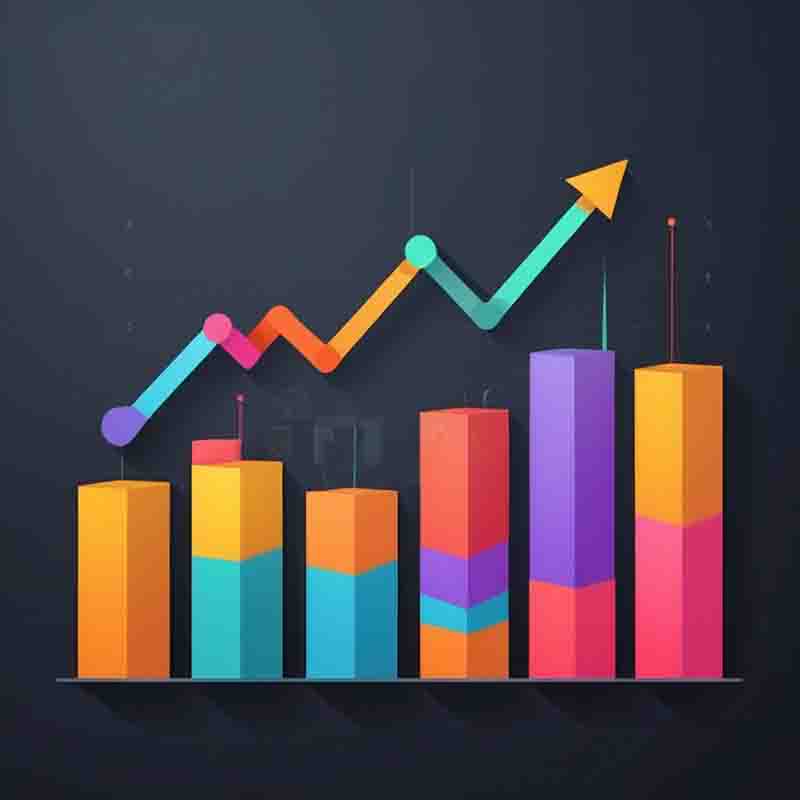 A graph chart displaying an upward arrow, symbolizing growth and positive trends in data.